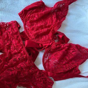 NWT Cacique Red Lingerie Set